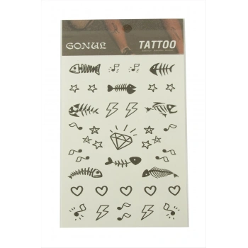 Kalp Balık Tattoo Dövme Sticker
