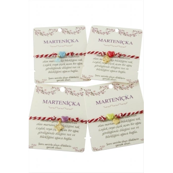 Kalp Cam Boncuk Marteniçka İp Bileklik