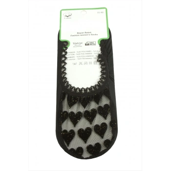 Kalp Dantel Babet Çorap