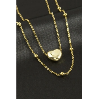 Kalp İkili Çelik Kolye