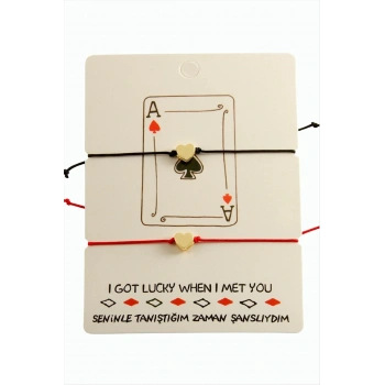 Kalp İp Bileklik 2 Adet