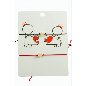 Kalp İp Bileklik 2 Adet