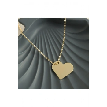 Kalp İsim Yazılabilir Boş Plaka Kolye