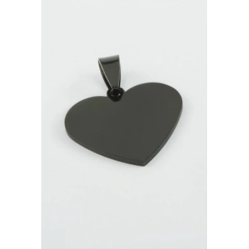 Kalp İsim Yazılabilir Çelik Kolye Ucu 3 cm