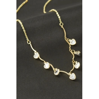 Kalp Kristal Taşlı Kolye