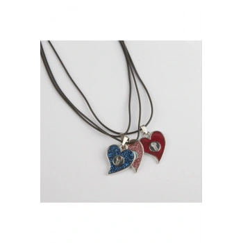 Kalp Metal Vinlex Deri Kolye
