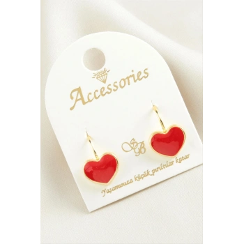 Kalp Mineli Klipsi Küpe