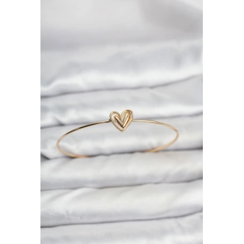 Kalp Model Gold Renk Bileklik - TJ-BB8143