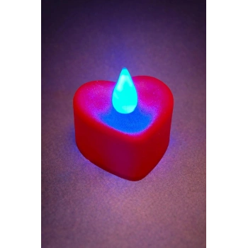 Kalp Şekilli Işıklı Mum 4 cm