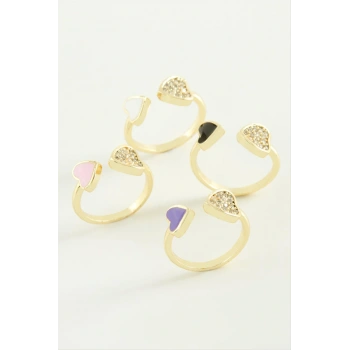 Kalp Taşlı Mineli Eklem Yüzük