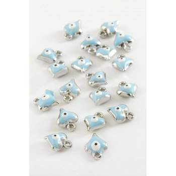 Kalp Tek Kulplu Mineli Bileklik ve Kolye Ucu Aparatı 1 Adet