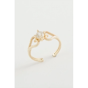 Kalp Tek Taşlı Yüzük