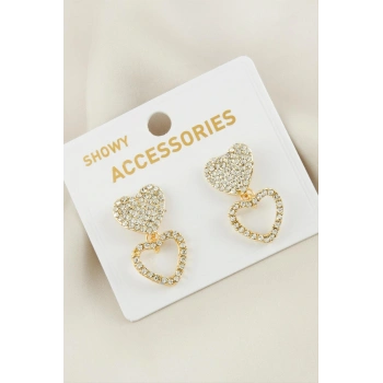 Kalp Yeni Sezon Taşlı Küpe