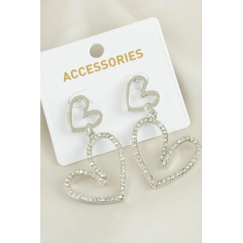 Kalp Yeni Sezon Taşlı Küpe