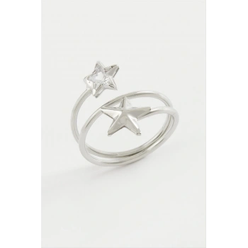 Kalp Yıldız Zirkon Taşlı Yüzük