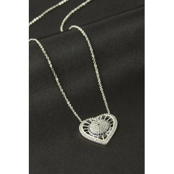 Kalp Zirkon Taşlı Kolye