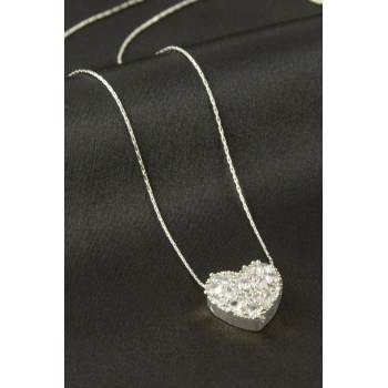 Kalp Zirkon Taşlı Kolye