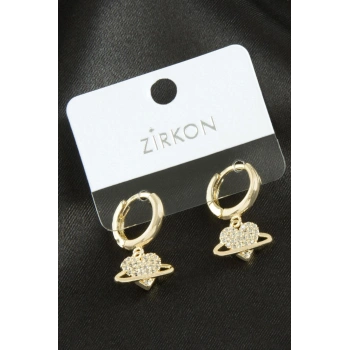 Kalp Zirkon Taşlı Küpe