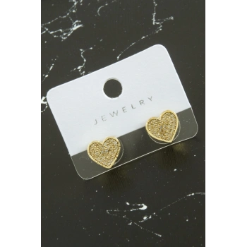 Kalp Zirkon Taşlı Küpe