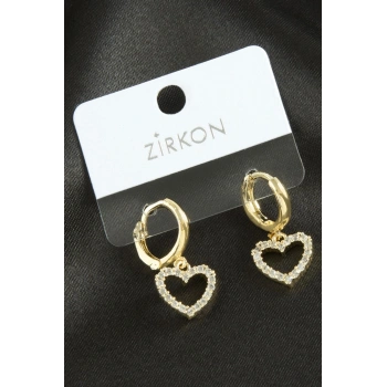 Kalp Zirkon Taşlı Küpe