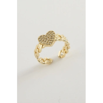 Kalp Zirkon Taşlı Yüzük