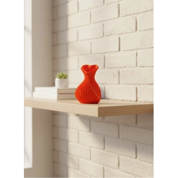 Kalpli Turuncu Dekoratif Vazo 11 Cm Modern Şık Masaüstü Aksesuar