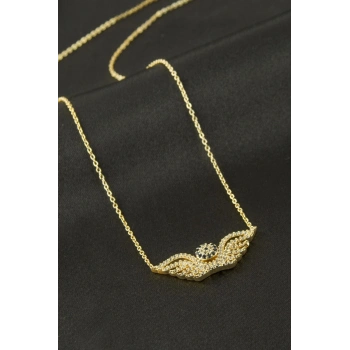 Kanat Nazar Zirkon Taşlı Kolye