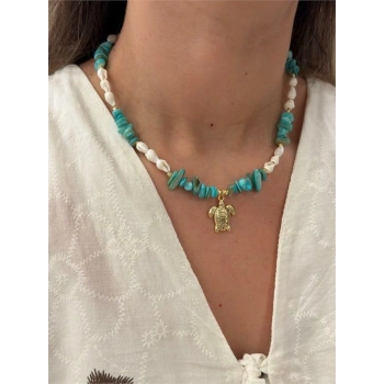 Kaplumbağa Boncuk Kolye - Mavi