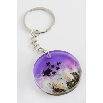 Kaplumbağa Deniz Efektli Epoksi Anahtarlık