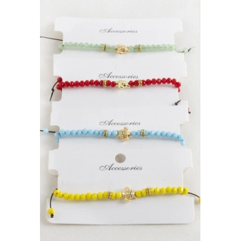 Kaplumbağa Kristal Makrome İp Bileklik