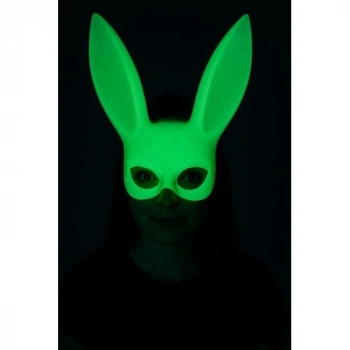 Karanlıkta Parlayan Fosforlu Tavşan Maskesi – Glow Bunny Masquerade Maske (32x22 cm)