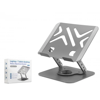 Karbon Çelik 360 Derece Dönebilen Laptop Ve Tablet Standi - Gri HDX8017