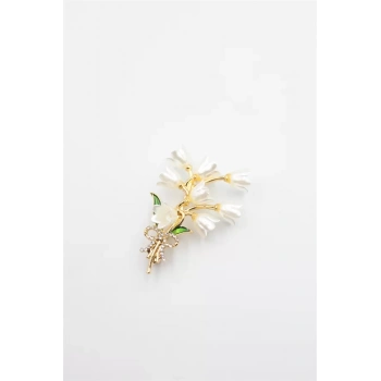 Kardelen Broş - Altın