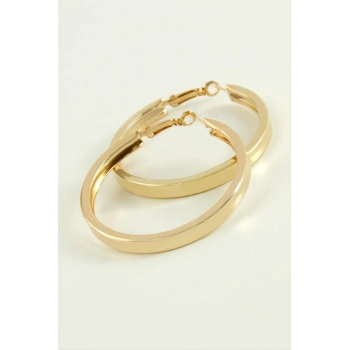 Kare Düz Halka Küpe 6 cm