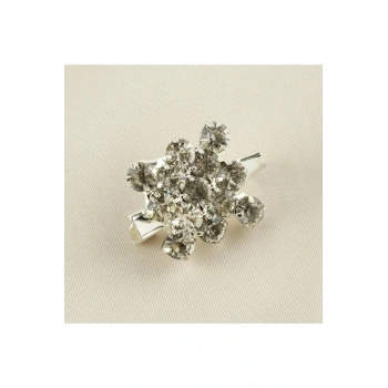 Kare Figürlü Taşlı Broş