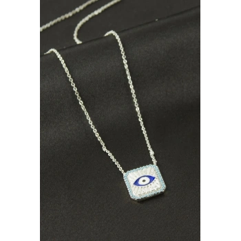 Kare Göz Zirkon Taşlı Kolye