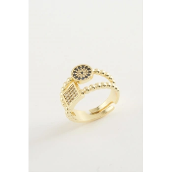 Kare Nazar Taşlı Yüzük