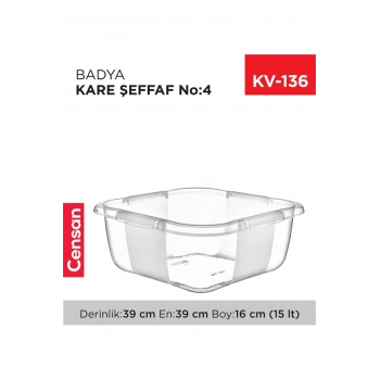 Kare Şeffaf Badya 1 Adet 4 No -E167