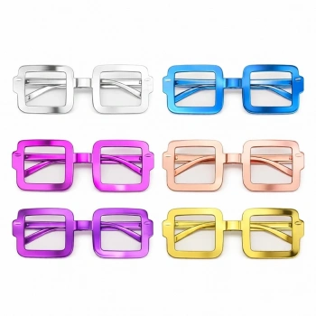 Kare Şekilli Parti Gözlüğü 12li Set – 6 Renk ( Camsız )