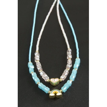 Karışık Figürlü Miyoki Boncuk Küp Kristal Kolye 1 Adet