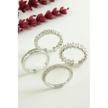 Karışık Lüks Baget Zirkon Taşlı Yüzük