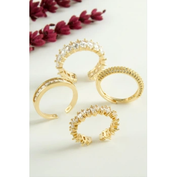 Karışık Lüks Baget Zirkon Taşlı Yüzük