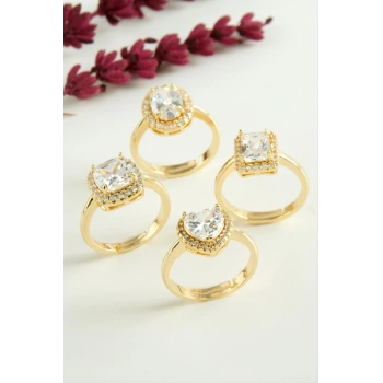 Karışık Lüks Zirkon Taşlı Ciddi İlişki Yüzüğü