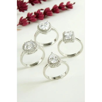 Karışık Lüks Zirkon Taşlı Ciddi İlişki Yüzüğü