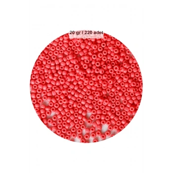 Karpuz Pembesi Renk 4 mm Yaklaşık 220 adet/20 gram Cam Boncuk Oya Yazma Bileklik ve Kolye