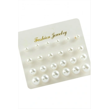 Kartlı İnci Küpe 24 Adet