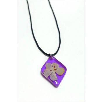 Kartopu Çiçeği Baklava Dilimli Epoksi Kolye