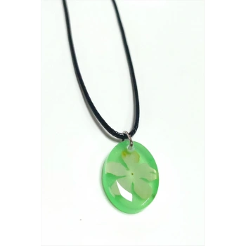 Kartopu Çiçeği Oval Epoksi Kolye