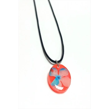 Kartopu Çiçeği Oval Epoksi Kolye