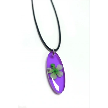 Kartopu Çiçeği Oval Epoksi Kolye